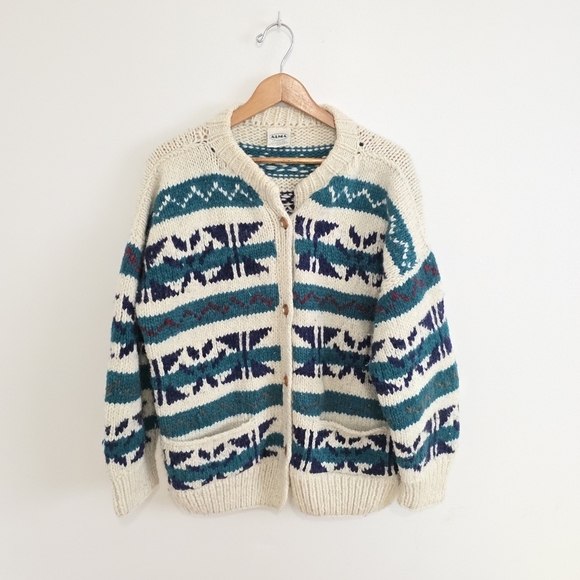 Alma Sweaters - Vintage Alma Knit Wool Cardigan Jacket